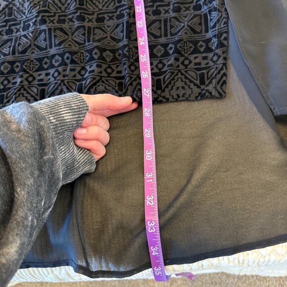 Long loose flowy sheer black tunic women's plus flattering XL - Picture 7 of 7